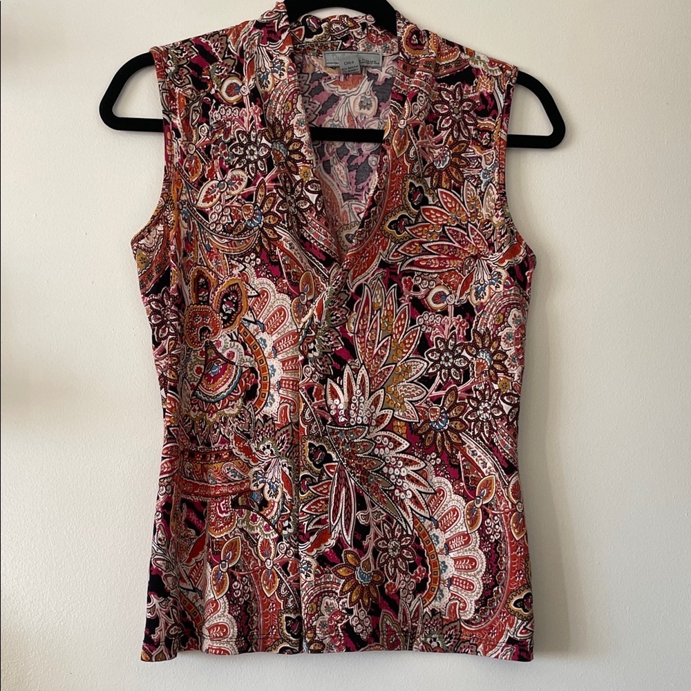 By Design|Paisley Print Sleeveless Top|Multicolor|Small|EUC